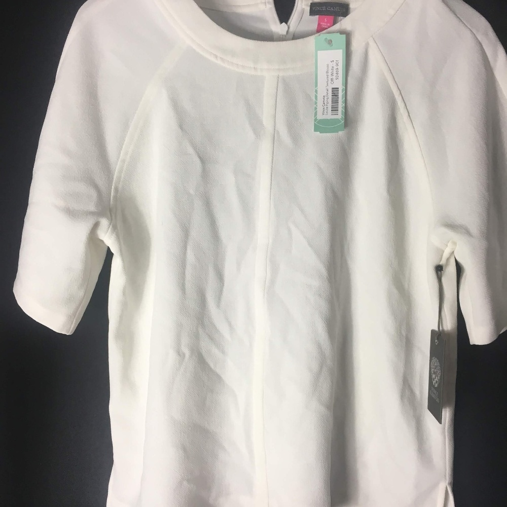 Vince Camuto Levita Piping Detail Textured Blouse